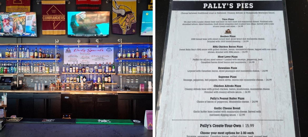 Pally's Pub & Pizza Menu